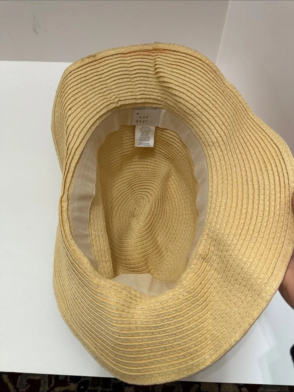 a new day Pale Yellow Straw Floppy Sun Hat